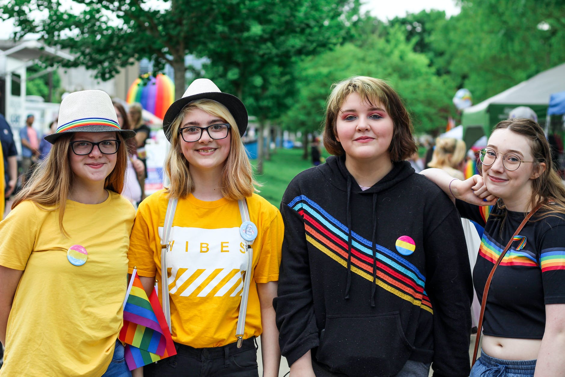 four women posing for a group photo